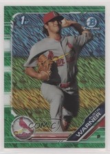 2019 Bowman Chrome Prospects Green Shimmer Refractor 39/99 Austin Warner fm0