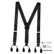 Silk Suspenders for Men Tuxedo Formal Y Back Suspenders Men 54inch Black Trendy