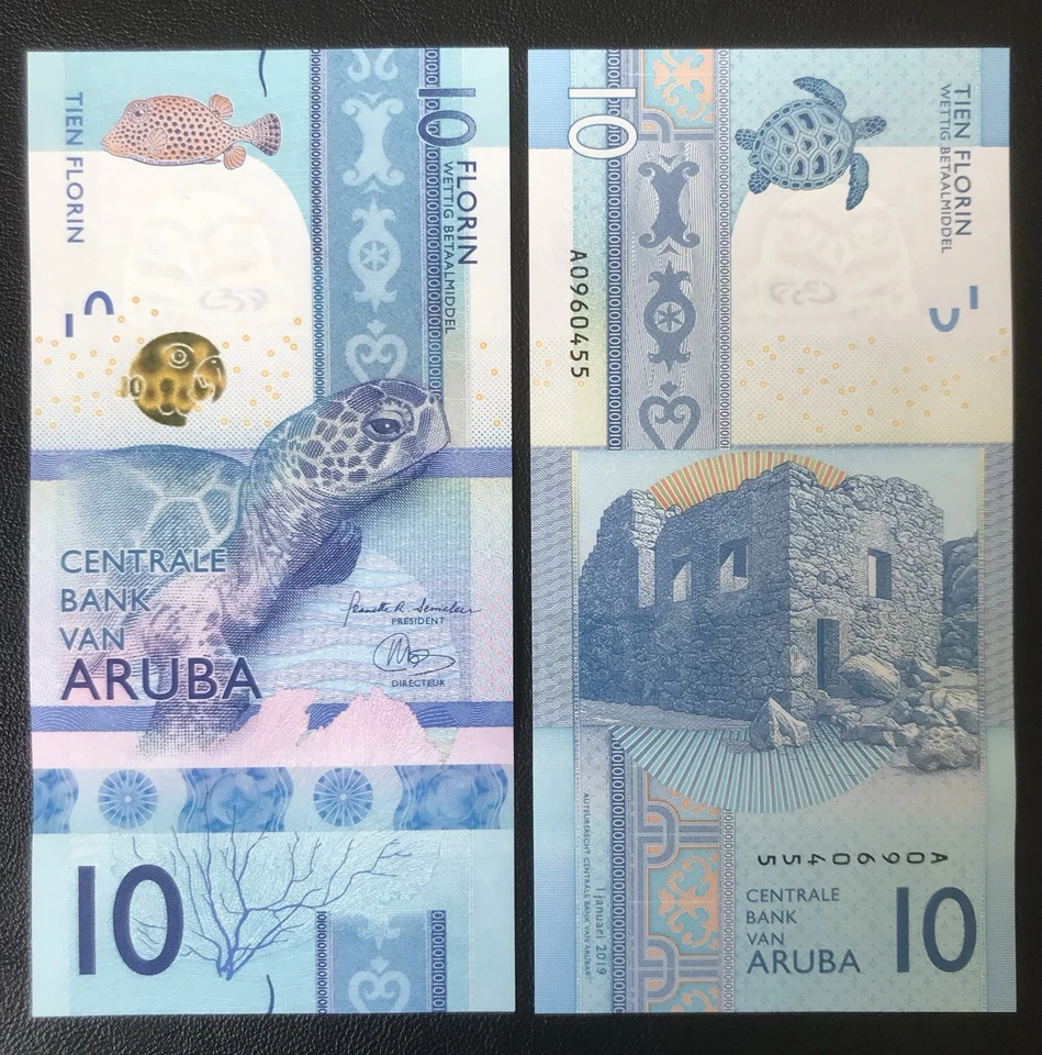 UNC Aruba 10 Tien Florin 2019 Banknote - Bild 1 von 2