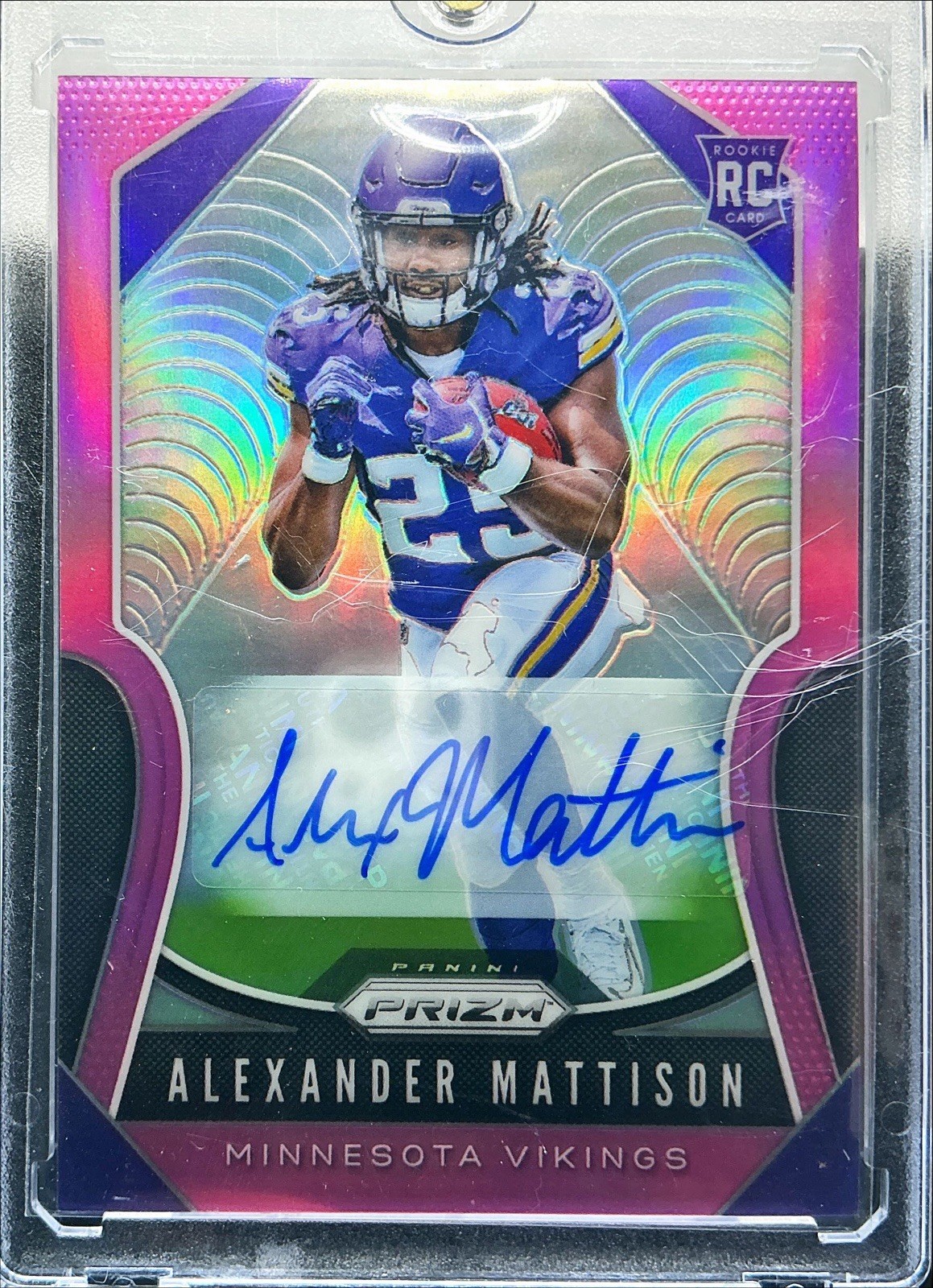 2019 Panini Prizm - Rookies Alexander Mattison #331 Pink Prizm Auto (AU, RC)