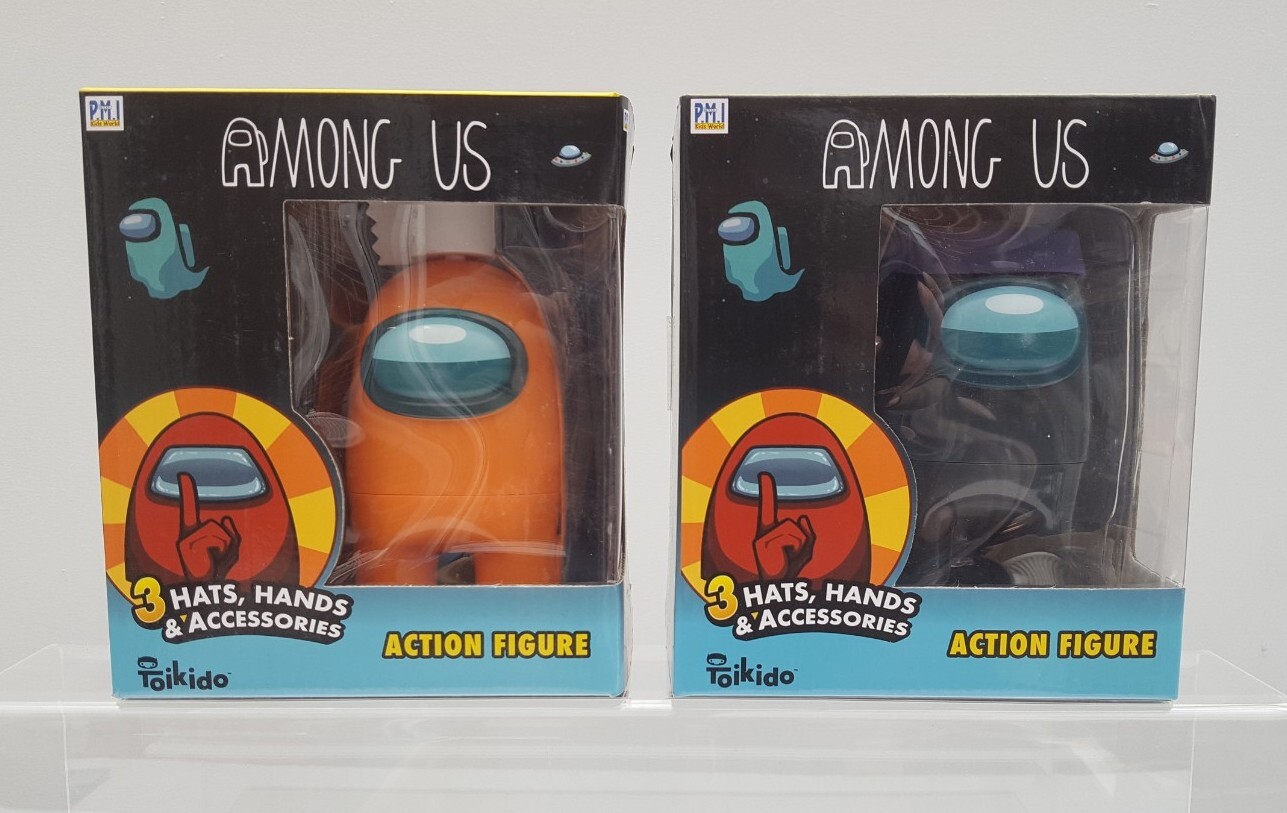2x Among Us Action Figures 11.5cm - Orange & Black