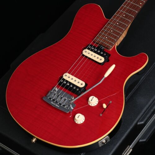 MUSIC MAN Axis Super Sport HH Tremolo Translucent Red 2000 Electric Guitar - Afbeelding 1 van 11