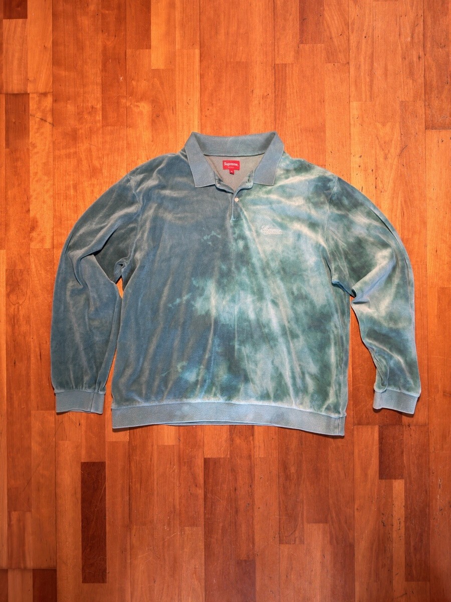 Supreme Velour Aqua Bleached Polo Size X-Large | eBay