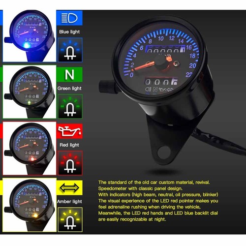 For Speedo Harley Tachometer Gauges Motorcycle Speedometer - Picture 3 of 4