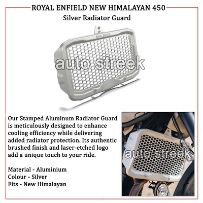 Original Royal Enfield New Himalayan 450 Silber Kühlerschutz