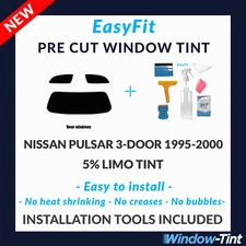 EasyFit Static Pre Cut Tint & Tools For Nissan Pulsar 3-door 95-00 5% Limo Rear