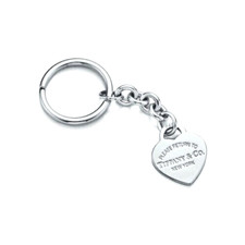 Tiffany  Co. Sterling Silver Return To Heart Tag Charm Keychain Key Ring