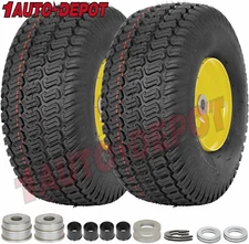 Lawn Mower Tires 15x6.00-6 & Wheel for Riding Tractor Tires 3/4" 5/8" 1/2"