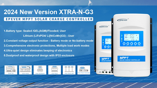 EPEVER MPPT Solar Charge Controller 40A 12V 24V 36V 48V Max PV 150V XTRA4415N-G3 - Video 1 of 1