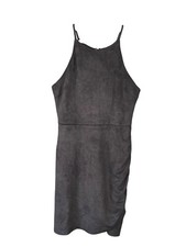 Bodycon Blue Micro Suede Mini Dress S