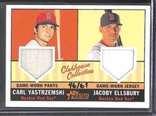 2010 Topps Heritage Clubhouse Collection Dual Relic #CCDR-YE Carl Yastrzemski 