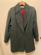 Donny Brook Women's Black Long Wool Double Breasted Trench Coat Size 6