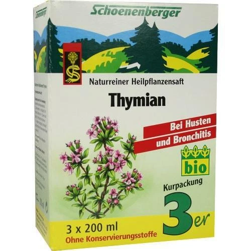 SALUS PHARMA GMBH THYMIAN SAFT Schoenenberger Heilpflanzensäfte 3X200 ml PZN 700186