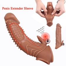Penis Sleeve Extender Extension Enlarger Girth Enhancer Sheath Condom for-Male's