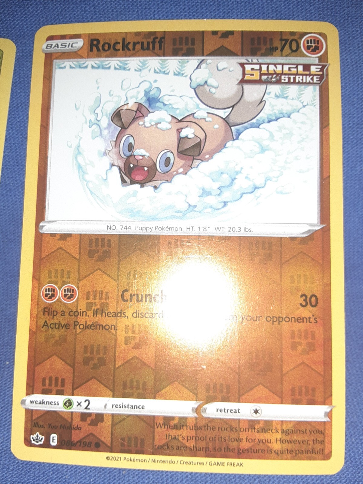 POKEMON REVERSE HOLO ROCKRUFF 86/198