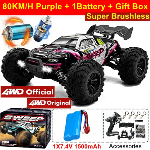 High Speed 4WD RC Truck Brushless Off Road Car 80KM/H Waterproof Remote Control - Picture 10 of 31