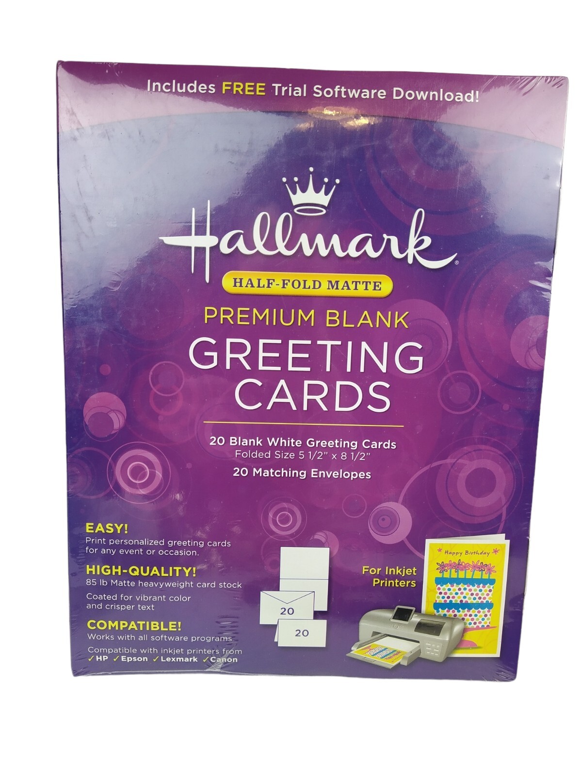 Hallmark Premium Blank Greeting Cards 2050XF (Pack of 20 Cards) for