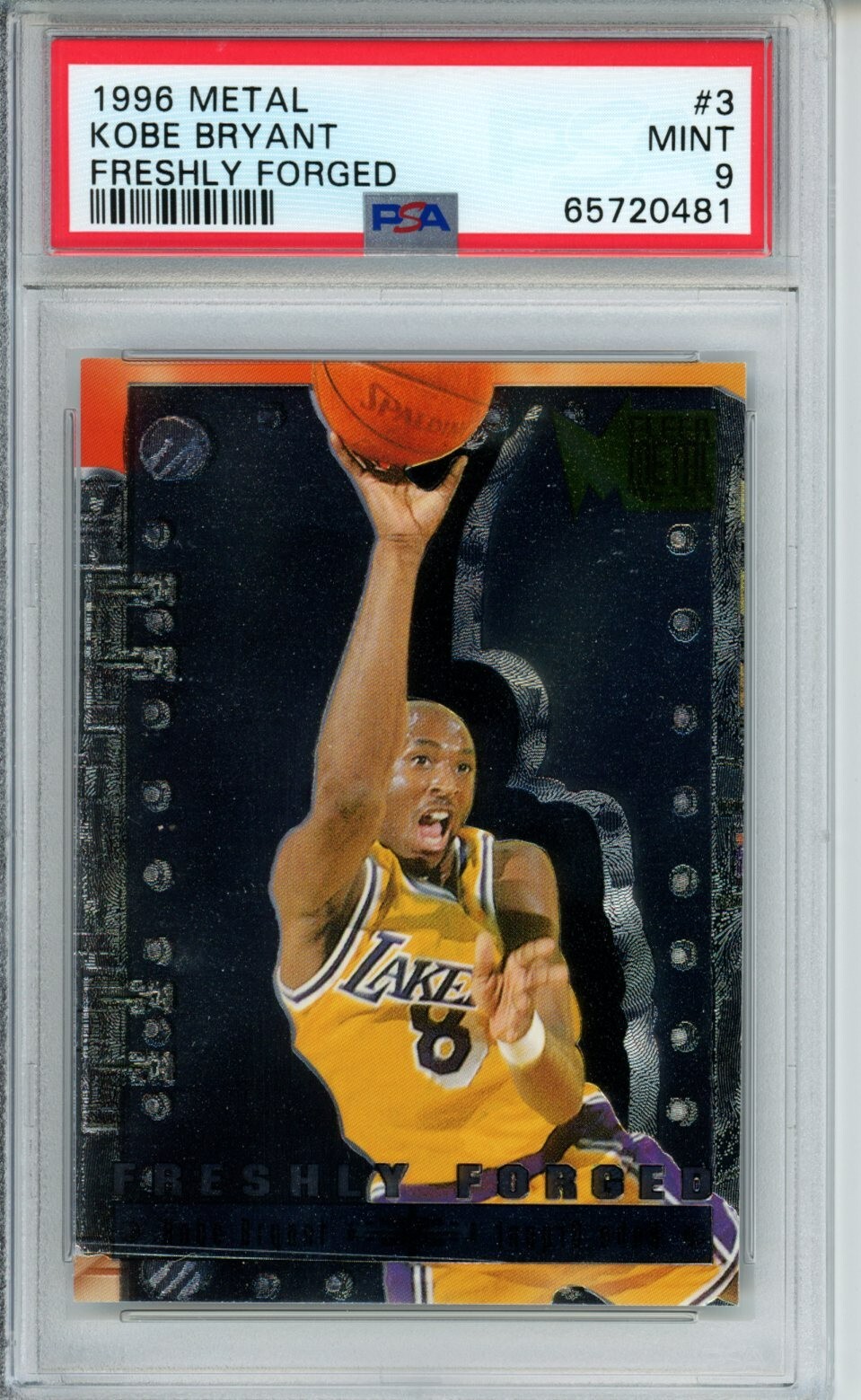 1996 Fleer Metal #3 Kobe Bryant Rookie Card Freshly Forged PSA 9 Mint High End