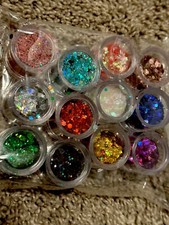 12 PC CHUNKY GLITTER SET-NEW/SEALED- Color Assortment Self Adhesive Gems