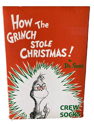 How The Grinch Stole Christmas 2 Pair Men Crew Socks Size 10-13 Fits Shoes 8-12
