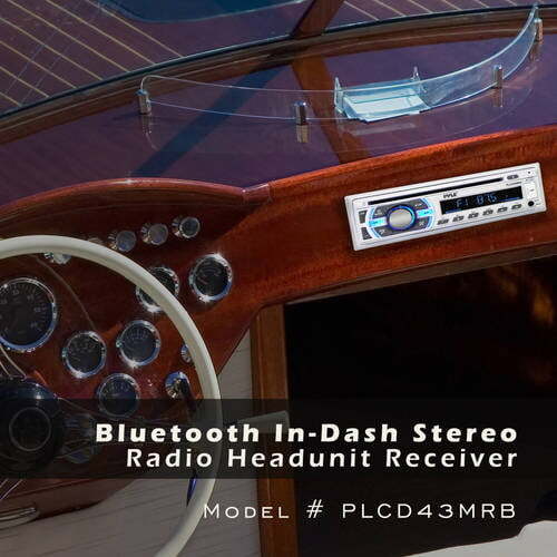 Pyle Single DIN Marine Bluetooth AM/FM Stereo Receiver & CD Player with Remote