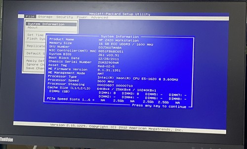 HP Z420 Workstation Xeon E5-1620 3.60GHz GTX 680 16GB RAM 1TB HDD NO OS - Bild 2 von 6