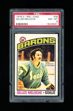 1976 OPC HOCKEY 36 GILLES MELOCHE PSA 8 NEAR MINT-MINT