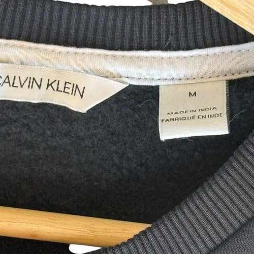 Calvin Klein Men's Soft Touch Fleece Crew Neck Sweater Black/Gray Sz M - Picture 6 of 11