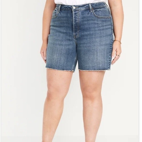 Old Navy OG High Rise Denim Shorts Plus Size 20 Secret Smooth Pockets
