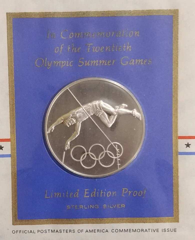 1972 Postmasters of America Twentieth Olympic Summer Games Sterling Silver Coin - Image 3 of 3