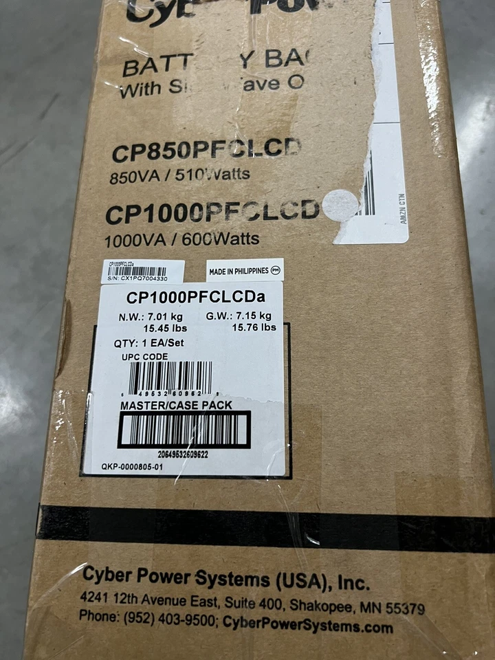 CyberPower CP1000PFCLCD Pure Sinewave 1000VA/600W UPS System - Image 4 of 4