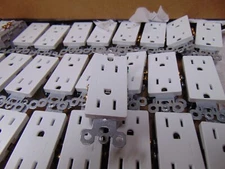10 pack Legrand light almond 15-Amp Decorator impact Resistant Outlet grounding