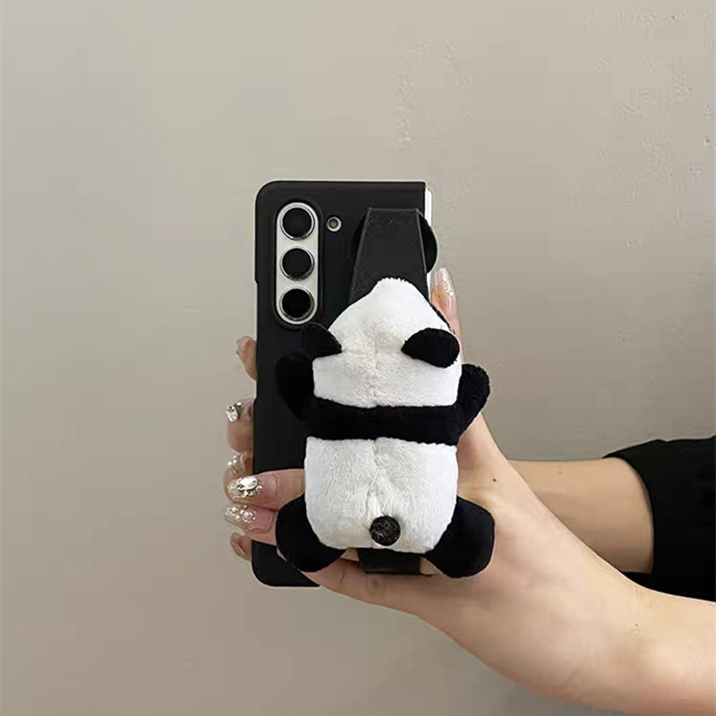 3D Lovely Panda Wristband Holder Case Crossbody For Samsung