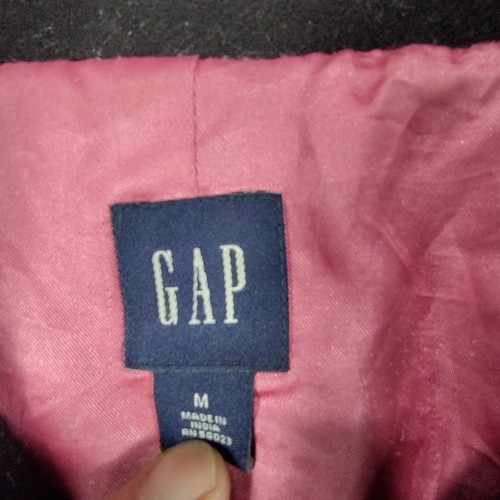 GAP Pea Coat Womens Medium Black Wool Double Breasted Pink Lined Classic Style - Picture 5 of 24