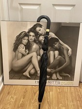 Vintage Fendi Parfums Umbrella Italian Men Parasol Black Designer Perfume