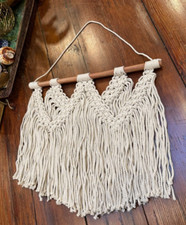 NEW Boho farmhouse Tapestry Macrame Woven Organic Yarn Wall Hanging Decor 20x19"