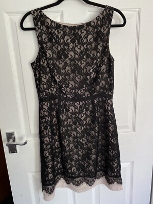 Coast Ladies Lined Lace Dress Black/Cream 12 | eBay