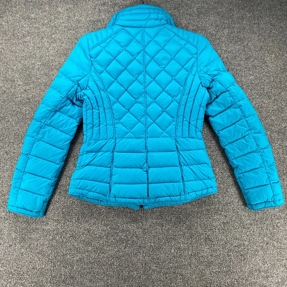 Jaqueta Michael Kors feminina S azul bufante zíper completo leve para baixo ao ar livre embalável - Imagem 4 de 4