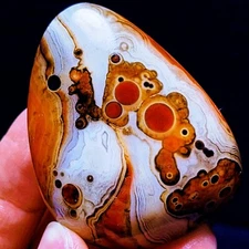 TOP 88G Natural Polished Silk Banded Agate Lace Agate Crystal Madagascar  L1592