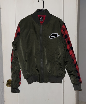 nike bomber jacket plaid