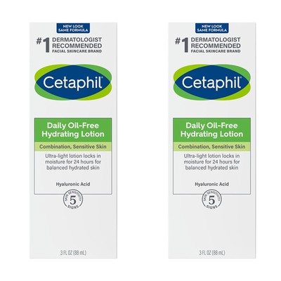 NEW - Cetaphil - Daily Hydrating Face Lotion for Extra Dry Skin - 3oz, 2 Pack