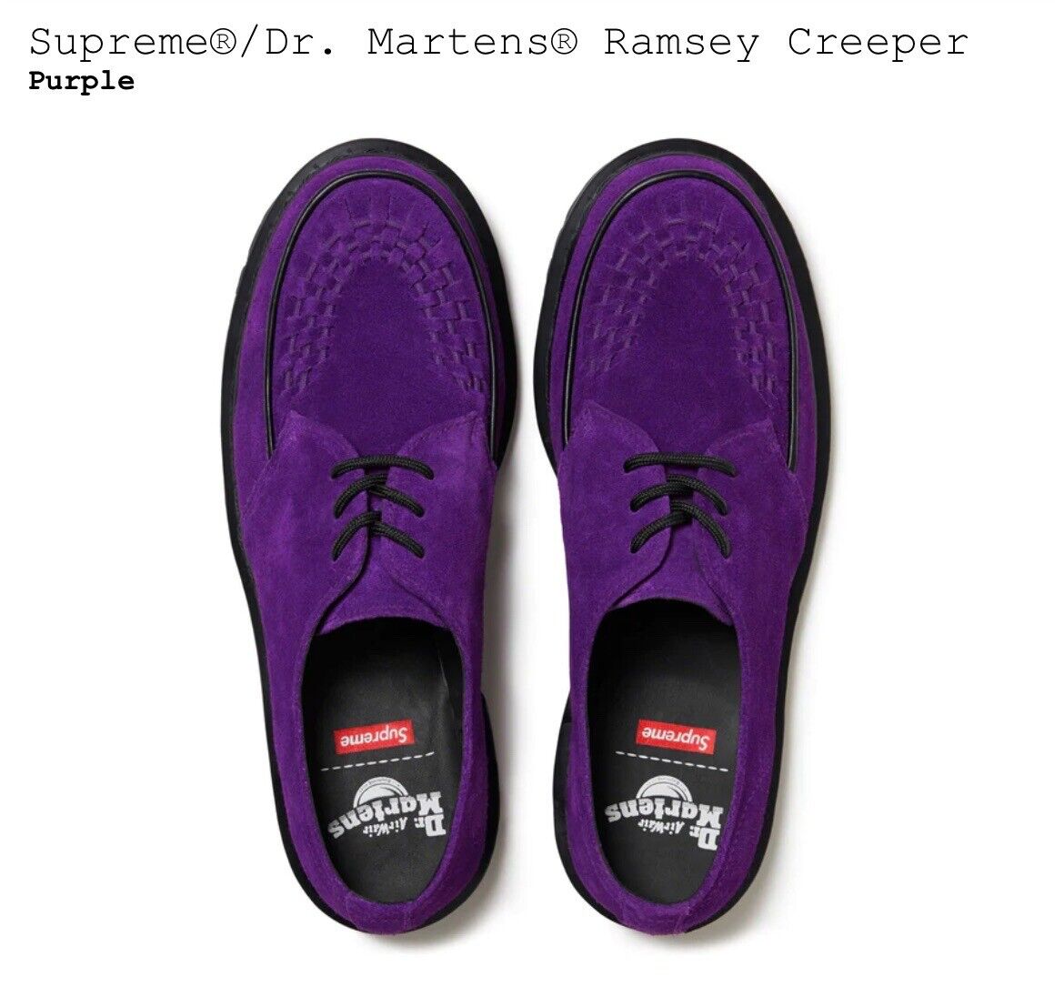 Brand New Supreme® x Dr. Martens® Ramsey Creeper - Purple Brand New Supreme® x Dr. Martens® Ramsey Creeper - Purple