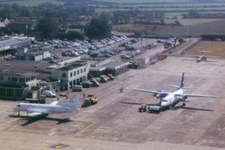 Guernsey Airport - Aurigny Saab 340 & VLM Fokker 50 - postcard