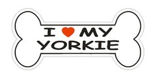 Love My Yorkie Bumper Sticker or Helmet Sticker D1119 Dog Bone Pet Lover