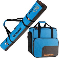 BRUBAKER Ski Bag Combo - Boot Bag and Ski Bag - Blue/Black