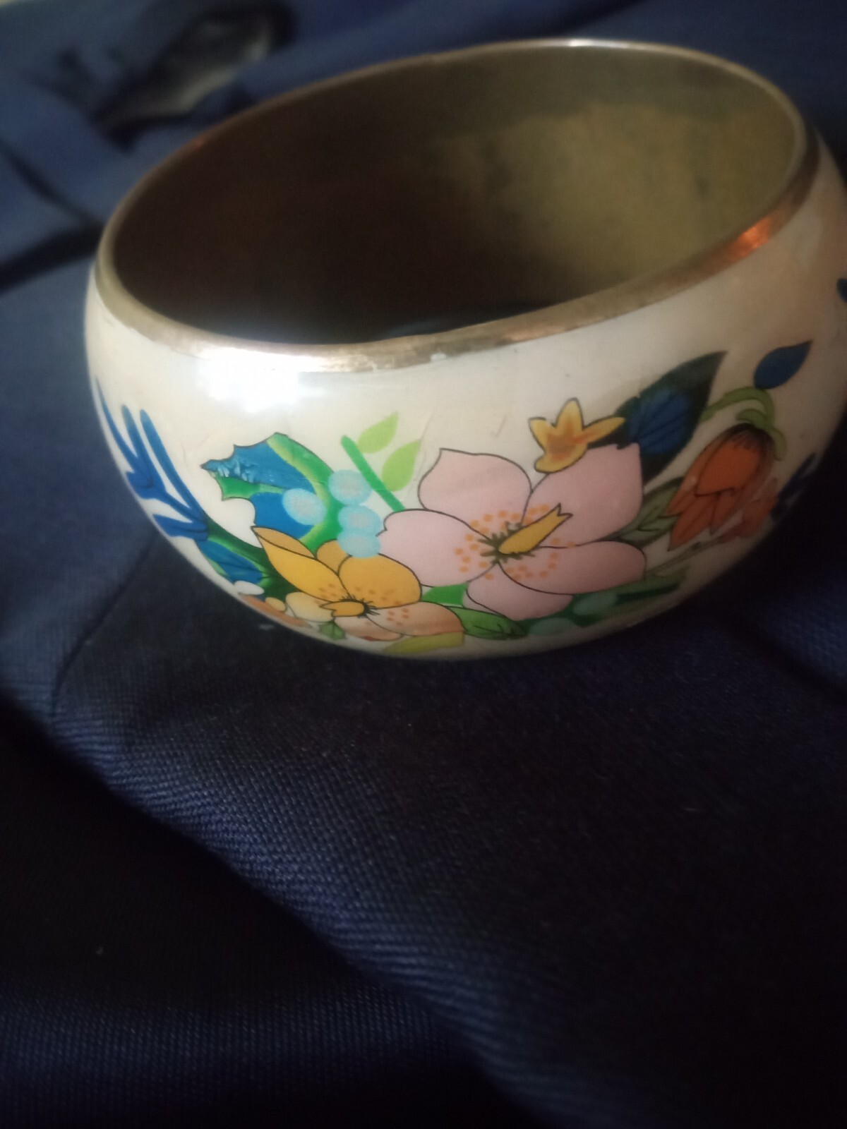 Vintage floral bangle bracelet 1