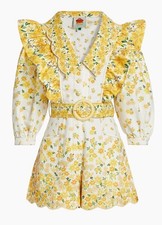 NWT Farm Rio Azaleia Floral Romper Playsuit Belted Sz L $290