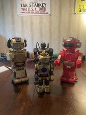 Vintage 1980s Lot 4 Toy Robots NOT WORKING MAGIC MIKE PYROBOT ETC