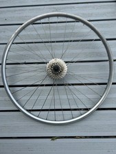 Rear bike Wheel - Silver- 622 x19c (700C) - quick release, rim brake - 8 speed