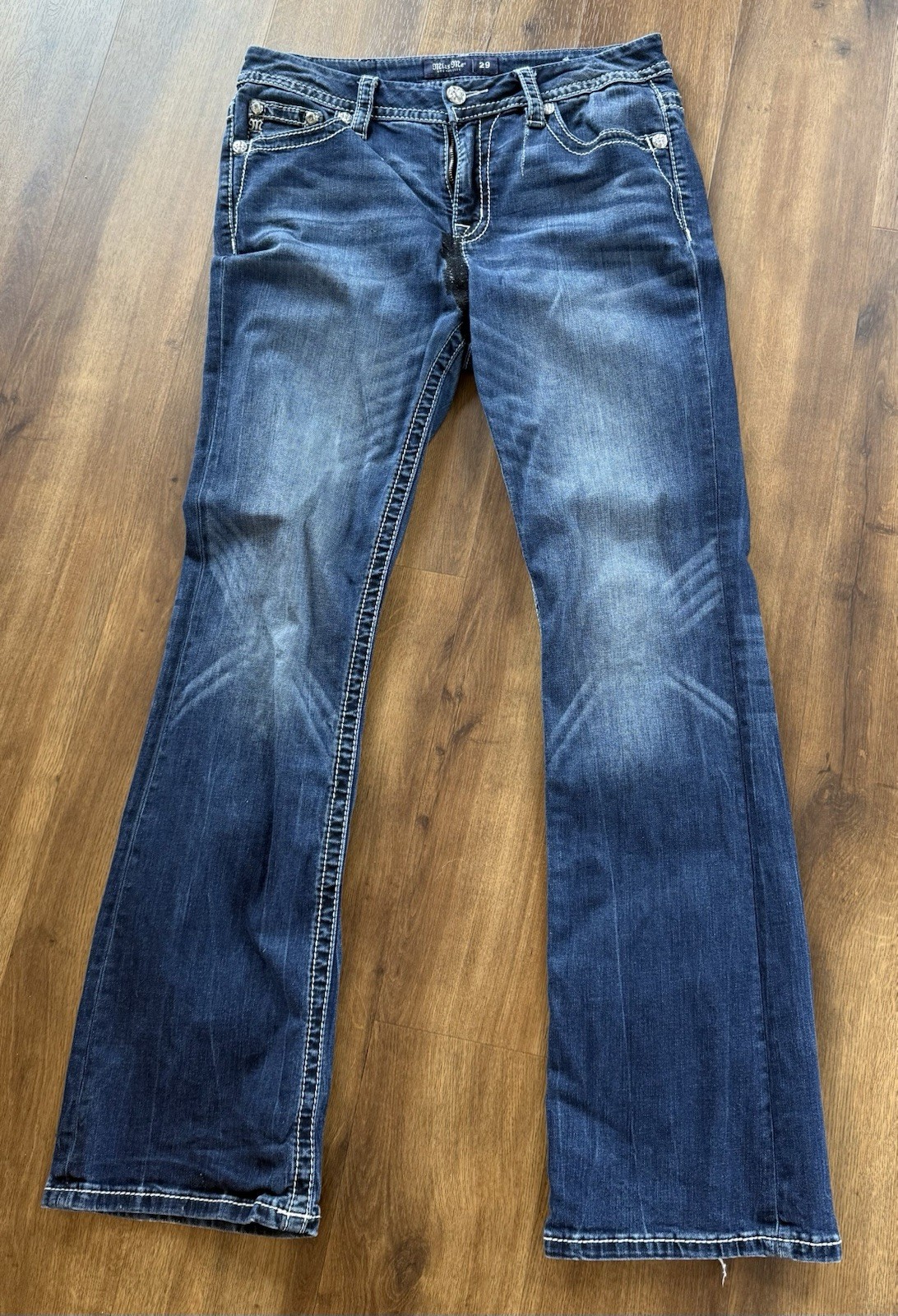 Miss Me Women's Mid Rise Embellished Bootcut Jeans Size 29